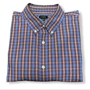 J Crew Plaid Button Down Casual Shirt Size Large